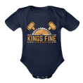 Organic Short Sleeve Baby Bodysuit - dark navy
