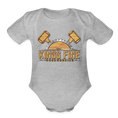 Organic Short Sleeve Baby Bodysuit - heather grey