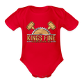 Organic Short Sleeve Baby Bodysuit - red