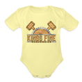 Organic Short Sleeve Baby Bodysuit - washed yellow