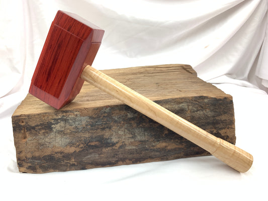Thor’s Hammer Woodworking Mallet Redheart Head & Tiger Maple Handle