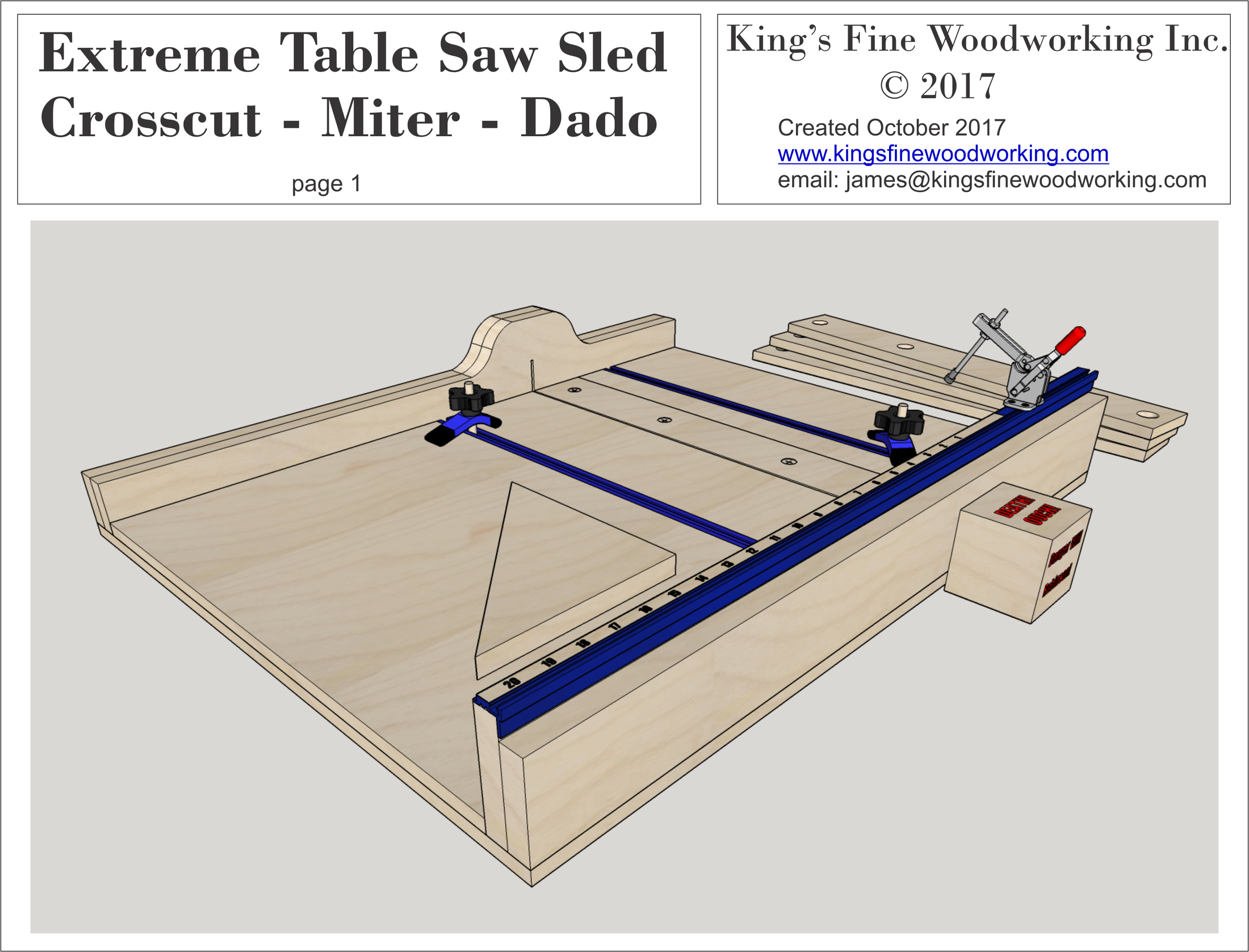 Plans for the Extreme Crosscut Miter Dado Table Saw Sled