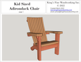 Kid Sized Adirondack Chair, New Comfort Design 3-D Plans