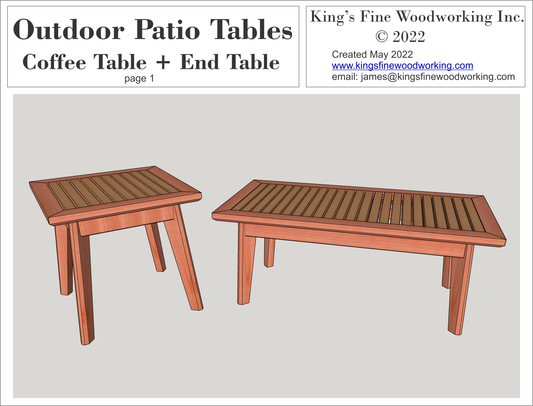 Outdoor Patio Tables, Coffee Table and End Table