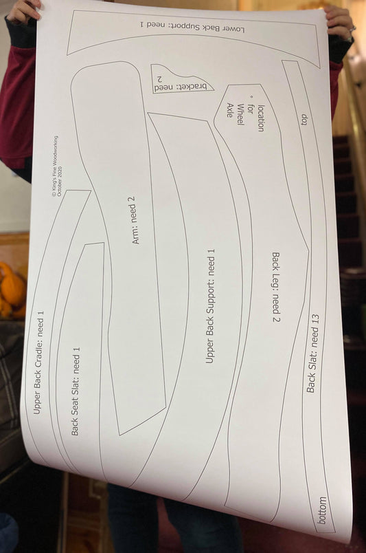 Adirondack Chair Templates  - Folded in Large Format Envelope, (no longer rolled up) x
