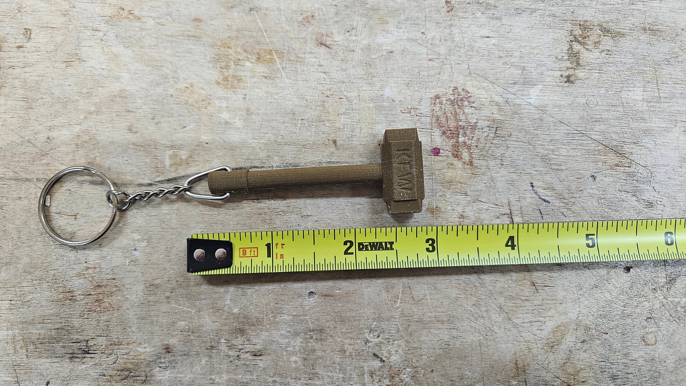 NANO SIZE Keychain Woodworking Mallet like Thor's Hammer Mjolnir