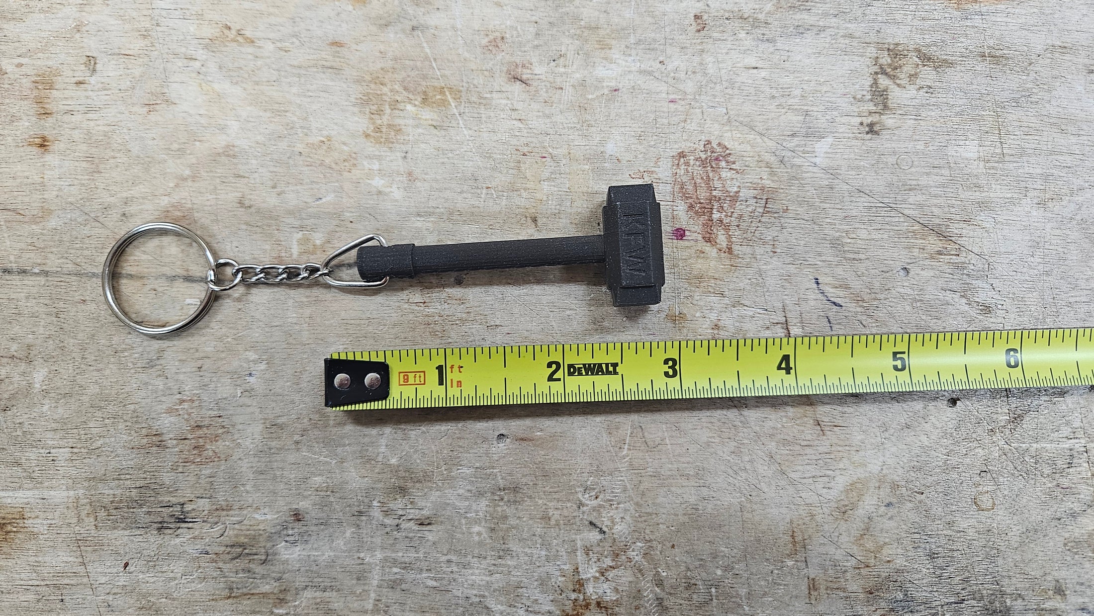 NANO SIZE Keychain Woodworking Mallet like Thor's Hammer Mjolnir