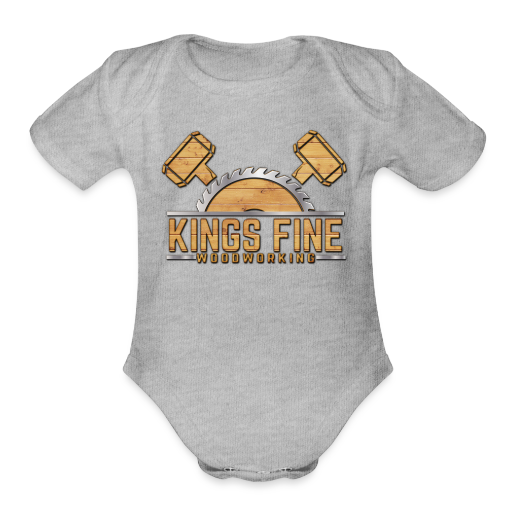 Organic Short Sleeve Baby Bodysuit - heather grey