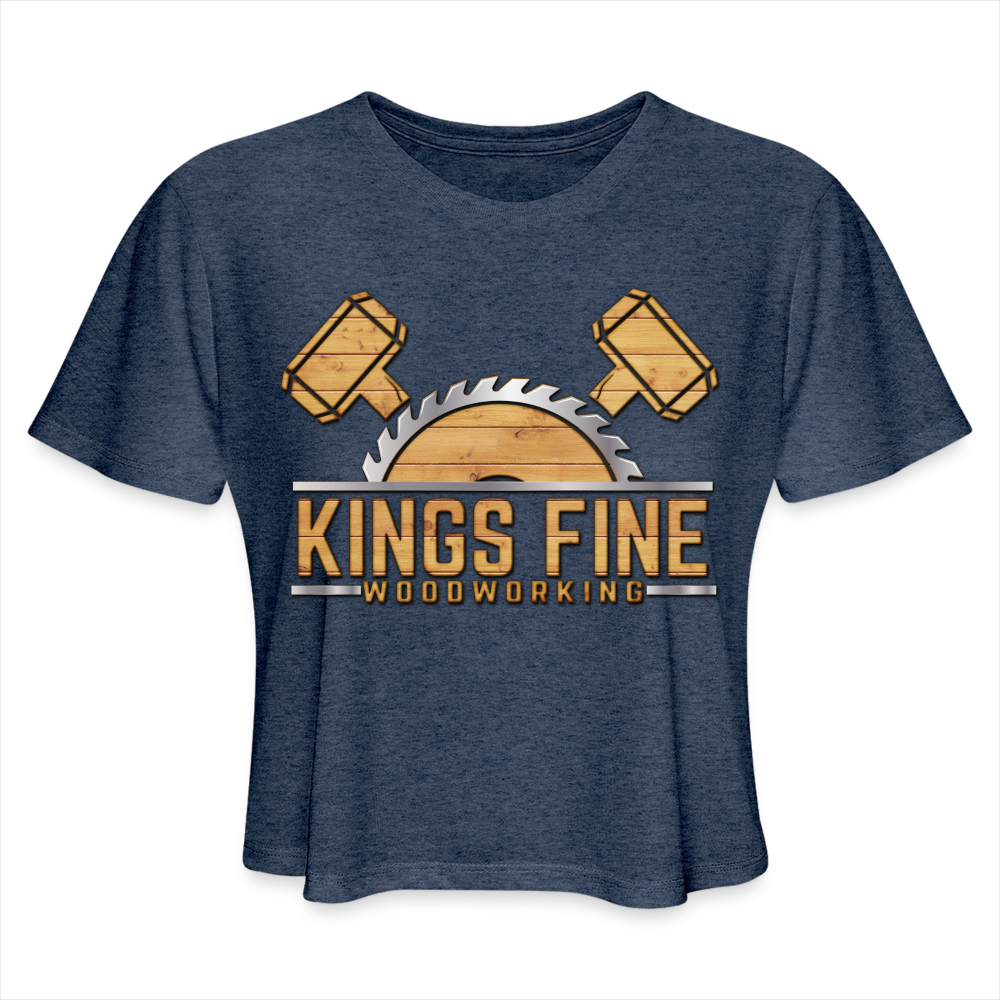 Women's Cropped T-Shirt - heather navy