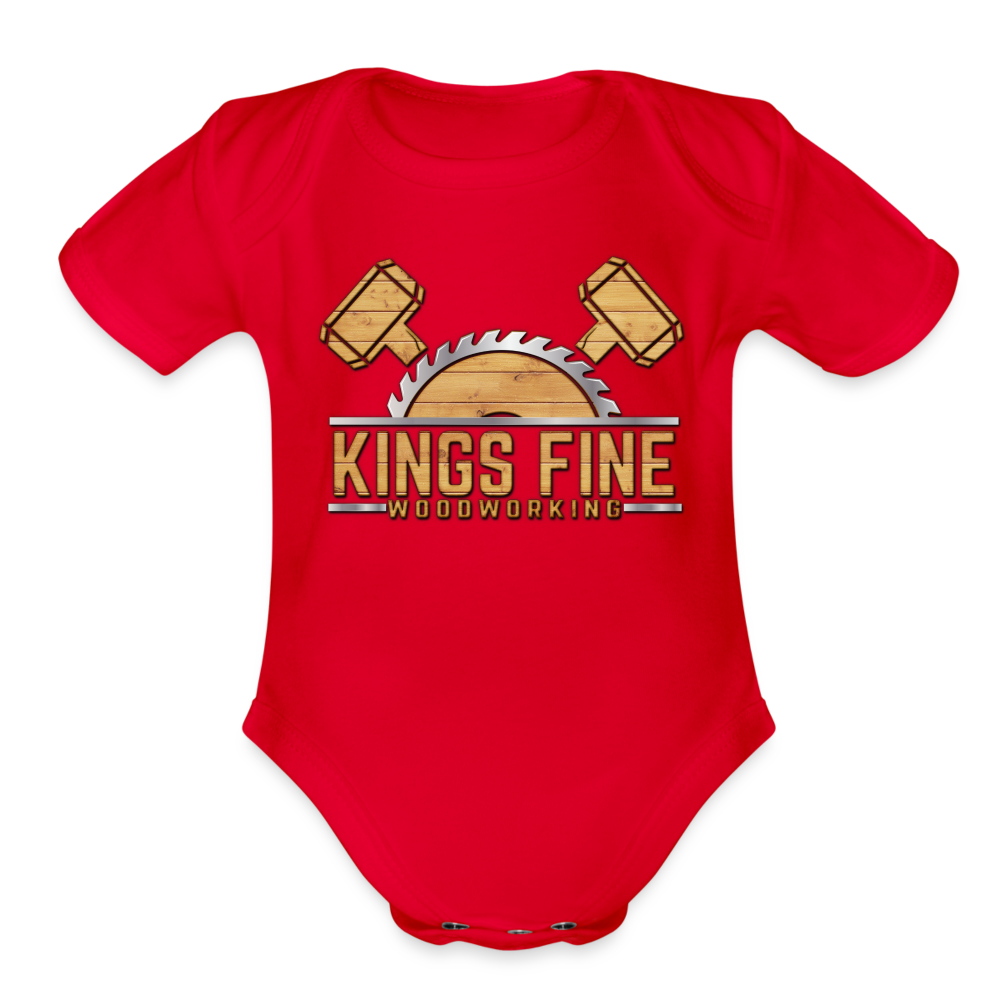 Organic Short Sleeve Baby Bodysuit - red