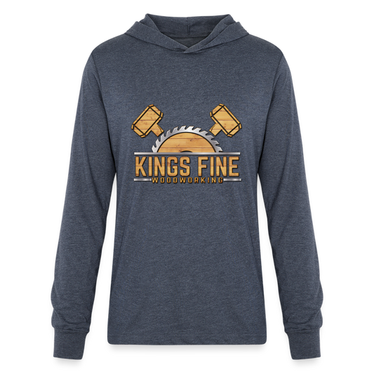 Unisex Long Sleeve Hoodie Shirt - heather navy