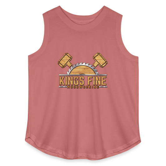 Women's Curvy Relaxed Tank Top - mauve