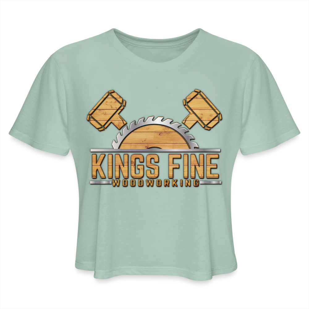 Women's Cropped T-Shirt - dusty mint blue