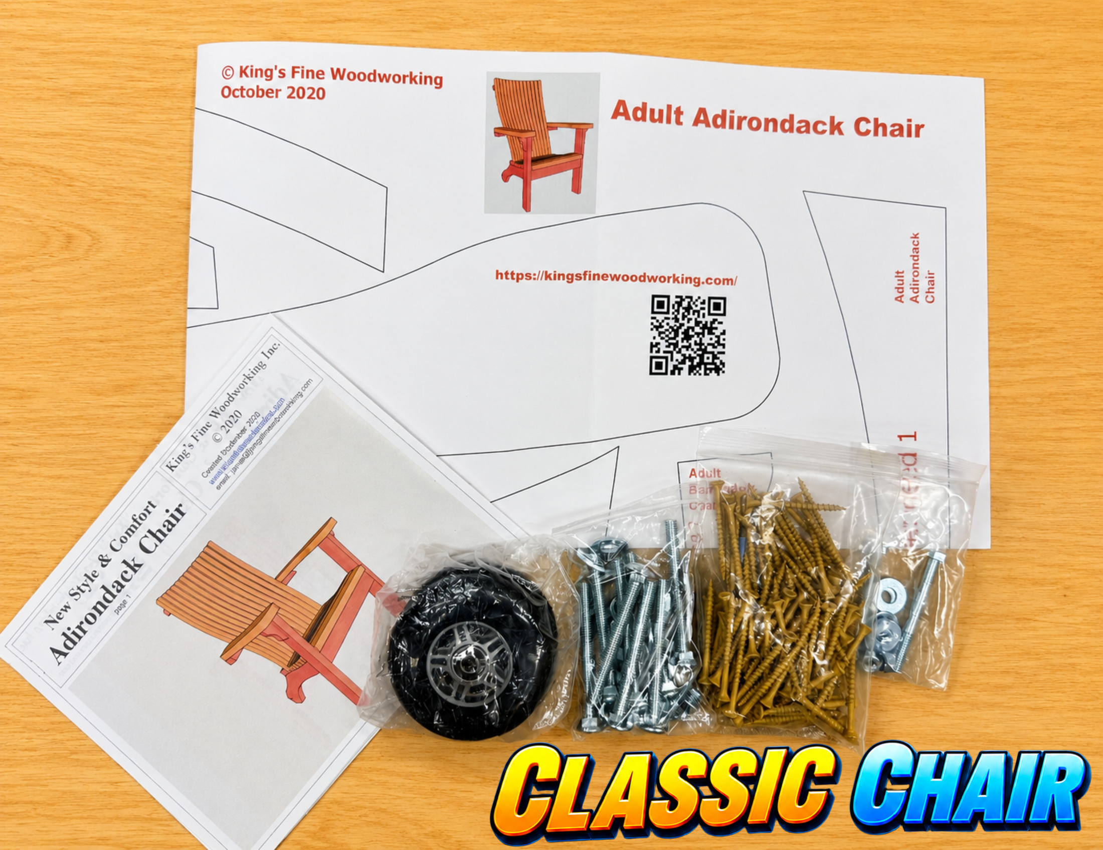 COMPLETE BUILD KIT! Classic Adirondack Chair Kit with Cardstock Templates