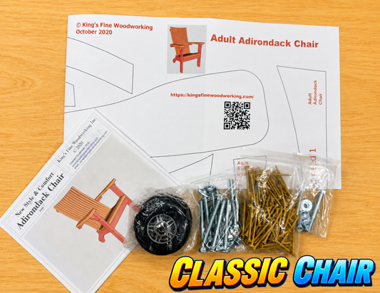 COMPLETE BUILD KIT! Classic Adirondack Chair Kit with Cardstock Templates