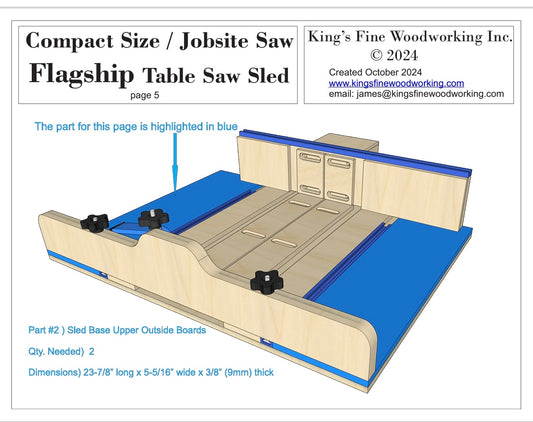 Base Upper Outside Set for Compact Flagship Table Saw Sled