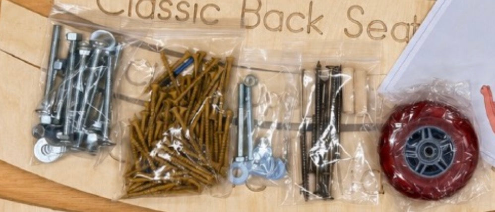 Complete Metal Hardware Kit with Wheels for the Ultimate Adirondack Rocker