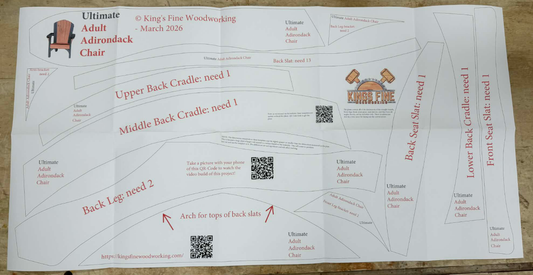 Ultimate Adirondack Chair Paper Templates Folded in Large Format Envelope