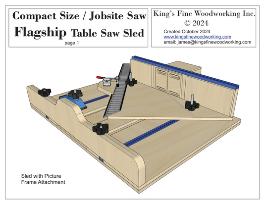 FLAGSHIP TABLE SAW SLED PLANS - Compact Size