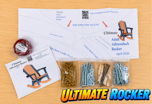 COMPLETE BUILD KIT! Ultimate Adirondack ROCKER Kit with Cardstock Templates