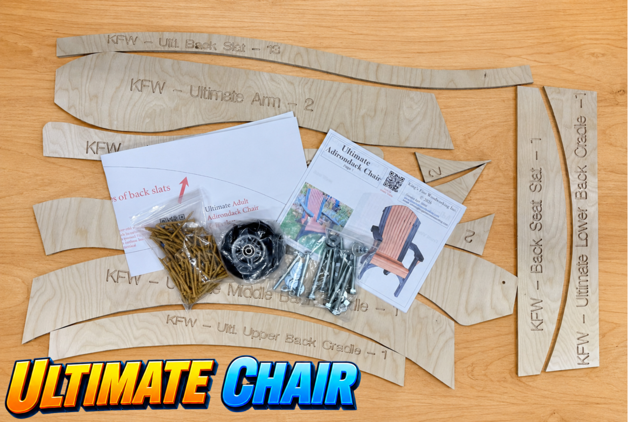 COMPLETE BUILD KIT! Ultimate Adirondack Chair Kit with Baltic Birch Templates
