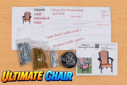 COMPLETE BUILD KIT! Ultimate Adirondack Chair Kit with Cardstock Templates