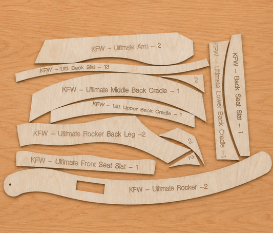 Ultimate Adirondack ROCKER  Baltic Birch Wood Templates, CNC cut.
