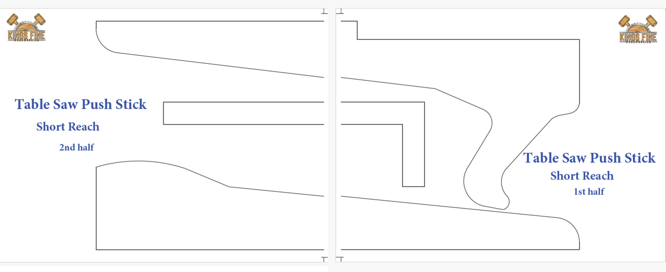 Table Saw Push Sticks New Designs - FREE