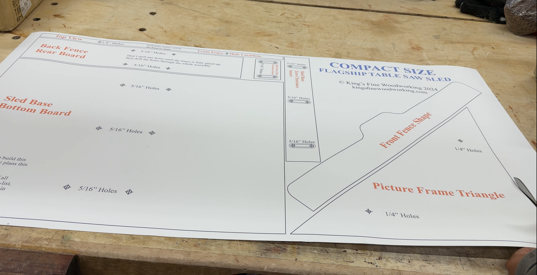 FLAGSHIP TABLE SAW SLED PLANS - Compact Size