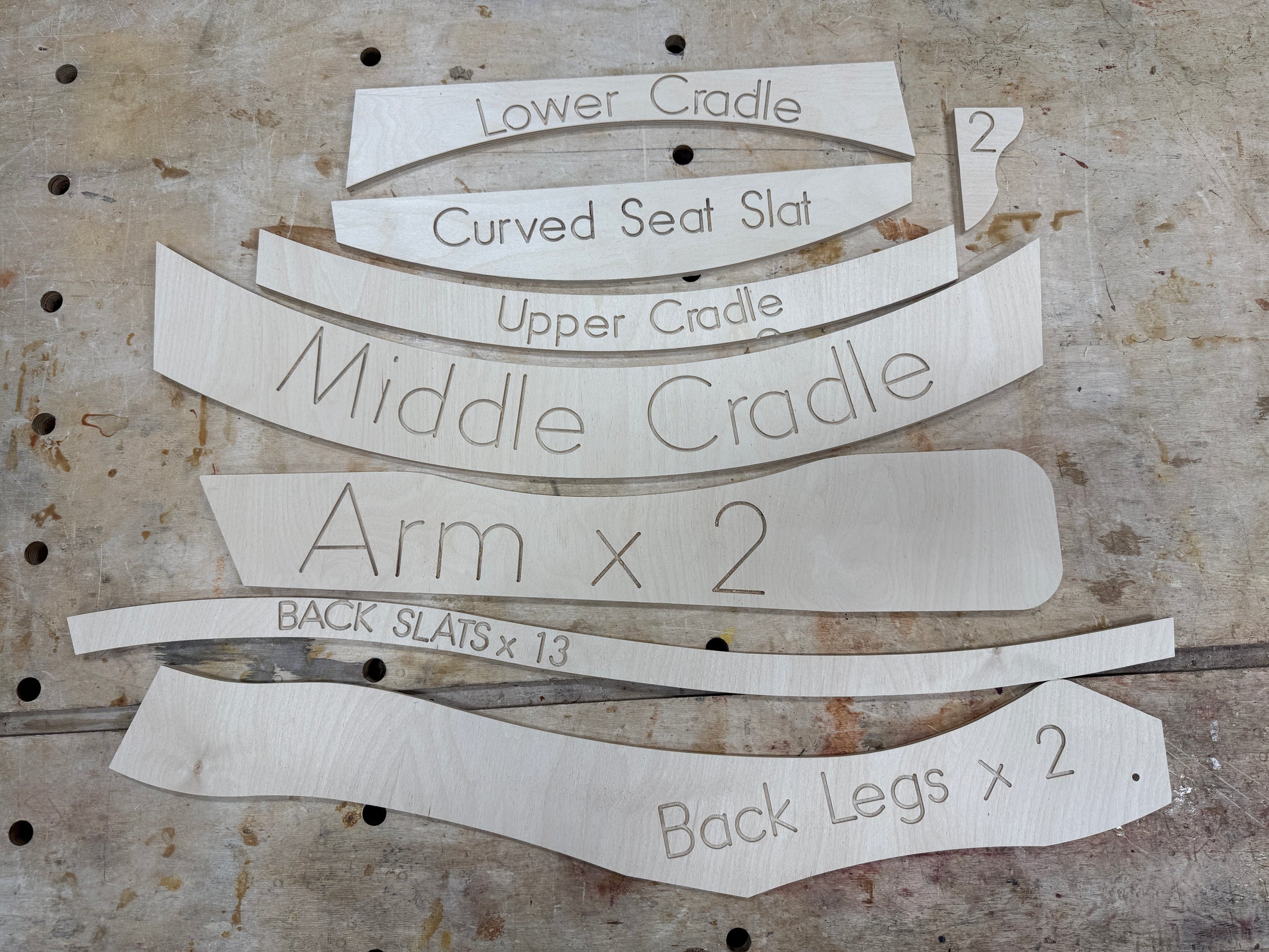 Ultimate Adirondack Chair Baltic Birch Wood Templates, CNC cut.