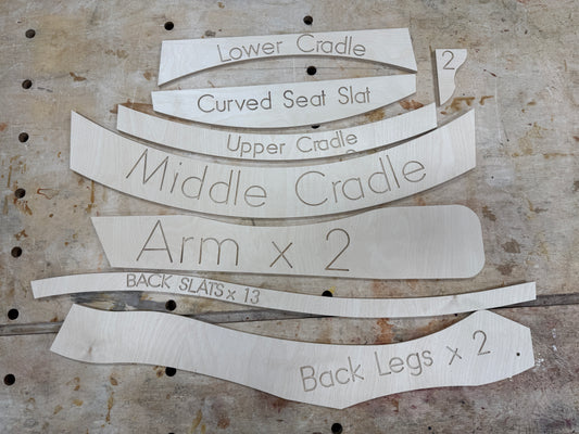 Ultimate Adirondack Chair Baltic Birch Wood Templates, CNC cut.