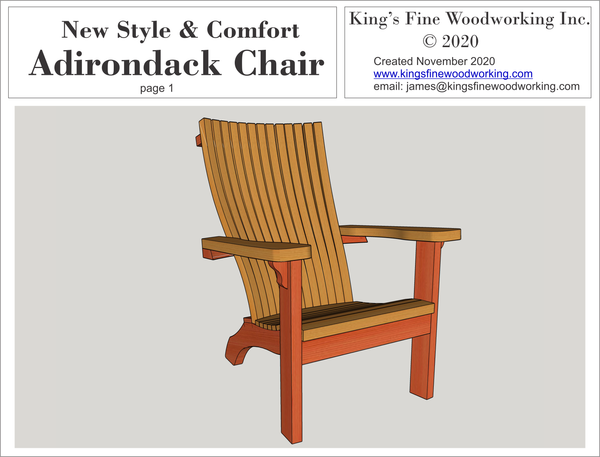 Adirondack Chair, New Comfort Design 3-D Plans