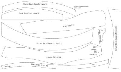 Adirondack Chair Templates for Download; PDF File Only – King's Fine ...