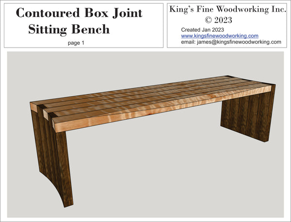 3D Plans for the Contoured Box Joint Bench