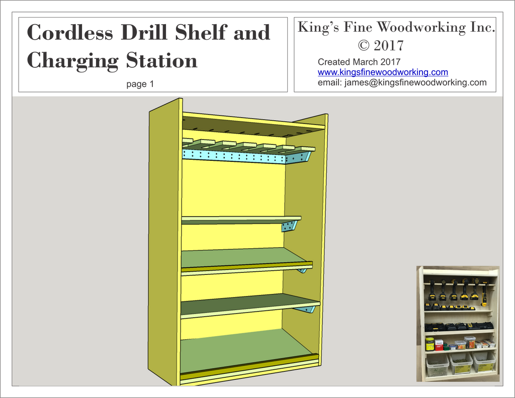 Plans for the Cordless Drill Shelf and Charging Station
