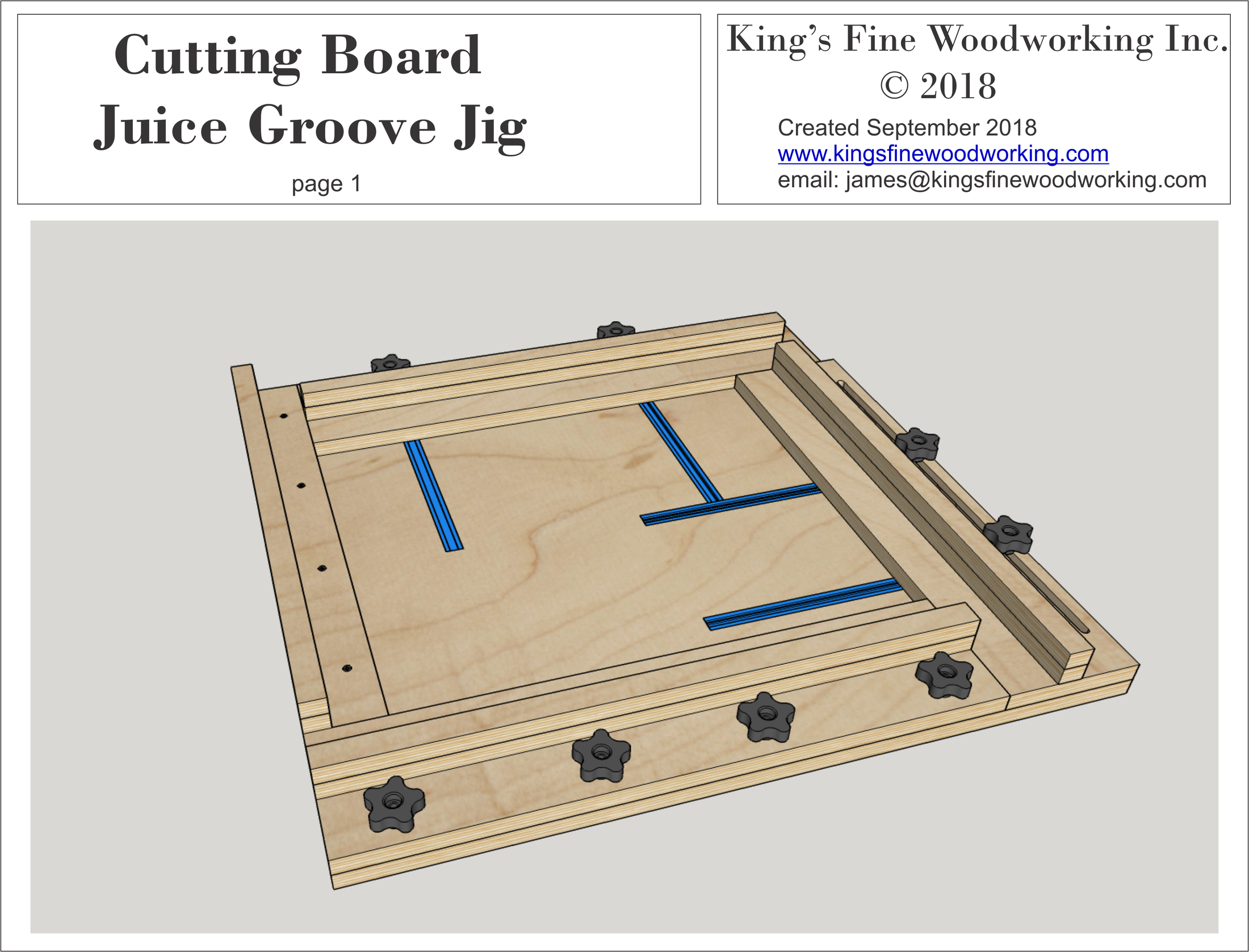 3D Plans for Cutting Board Juice Groove Jig