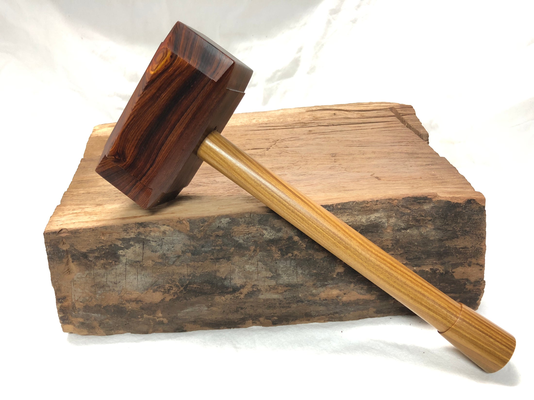 Thor's Hammer Woodworking Mallet Cocobolo Head Lignum Vitae Handle