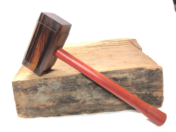 Thor's Hammer Woodworking Mallet Cocobolo Head Redheart Handle