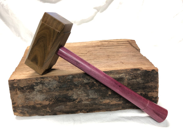 Thor's Hammer Woodworking Mallet Lignum Vitae Head Purpleheart Handle