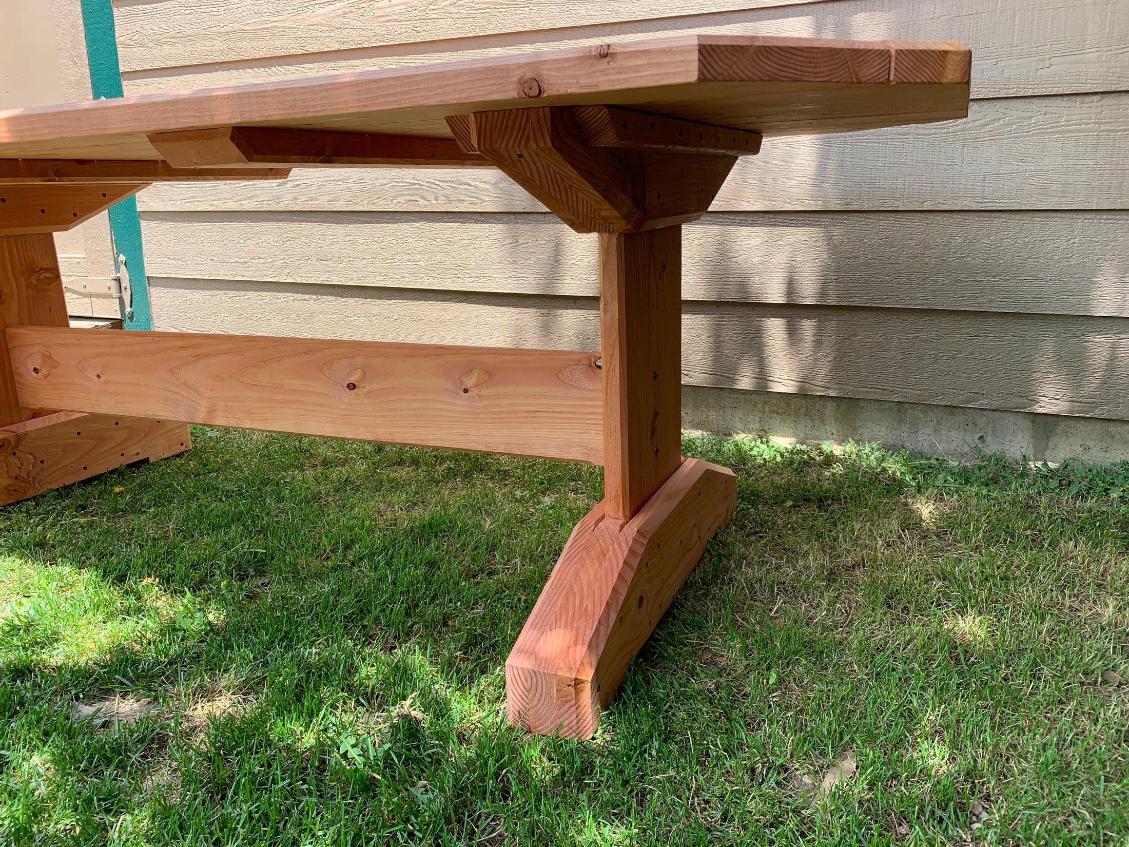 Outdoor Patio Table Trestle Style