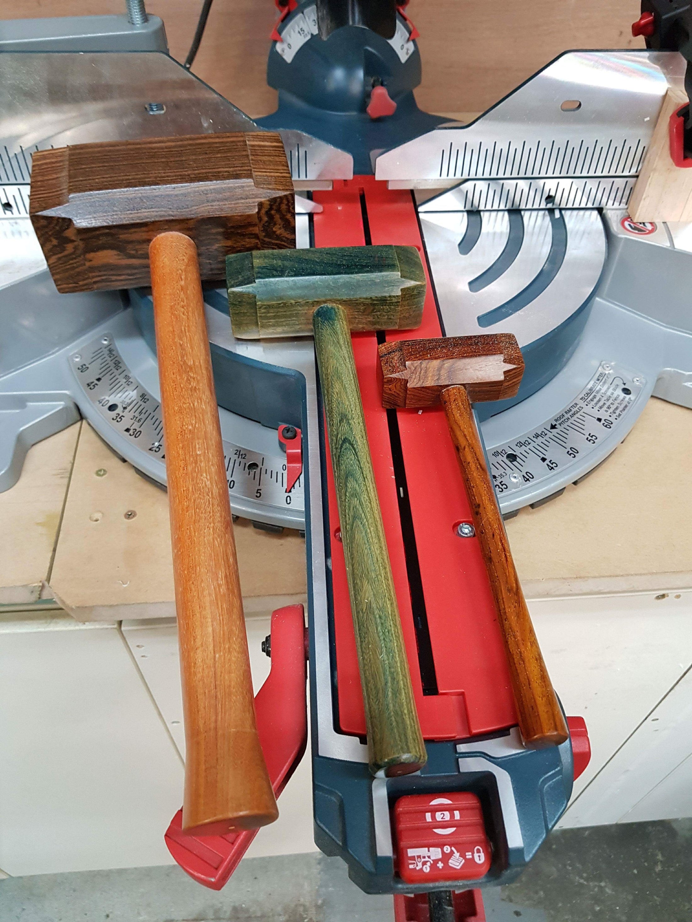 Micro Size woodworking Thor's hammer Mallet bocote Head lignum vitae  Handle