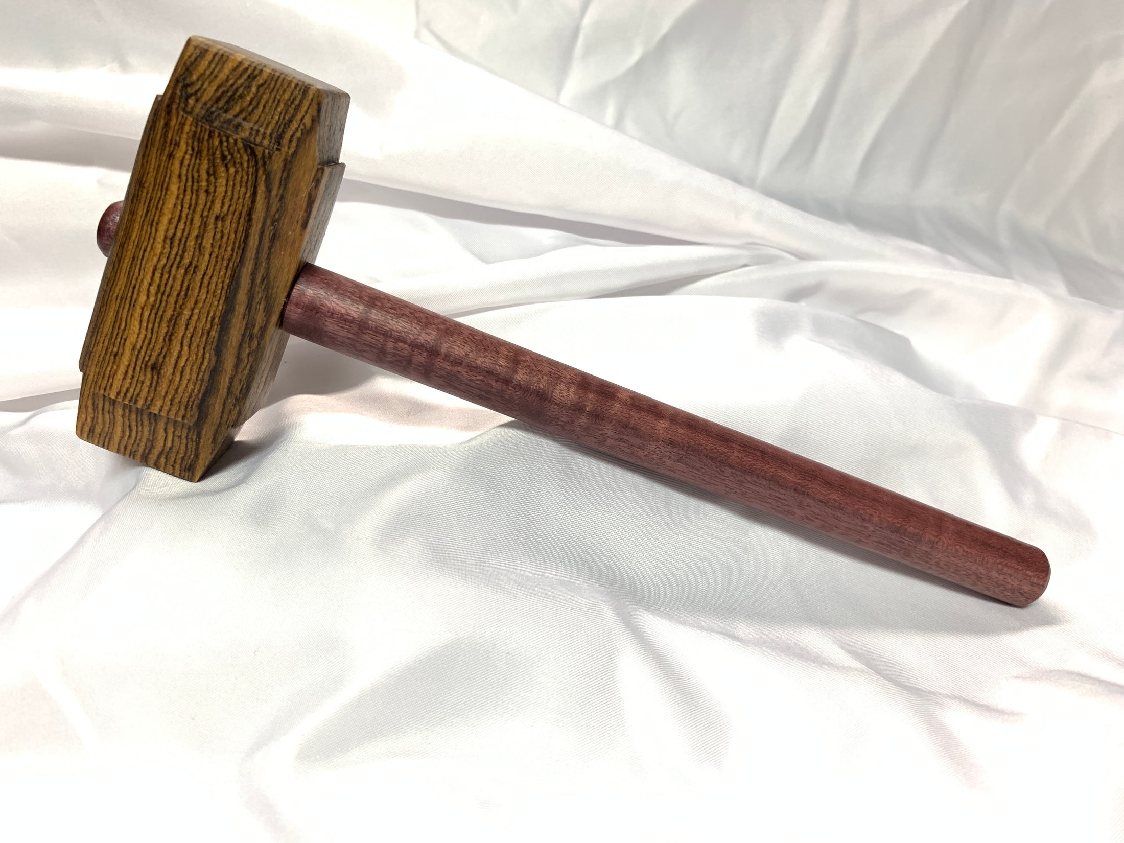 Thors Hammer Woodworking Mallet Bocote Head with Purpleheart Handle Kings Fine Woodworking