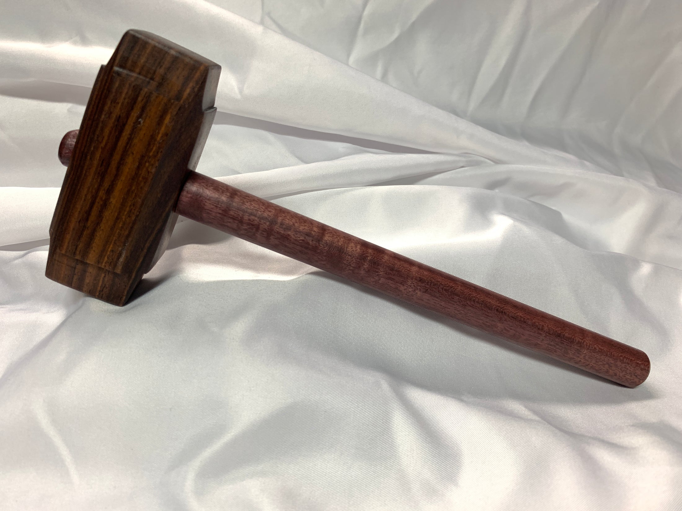 Thors Hammer Woodworking Mallet Cocobolo Head with Purpleheart Handle Kings Fine Woodworking