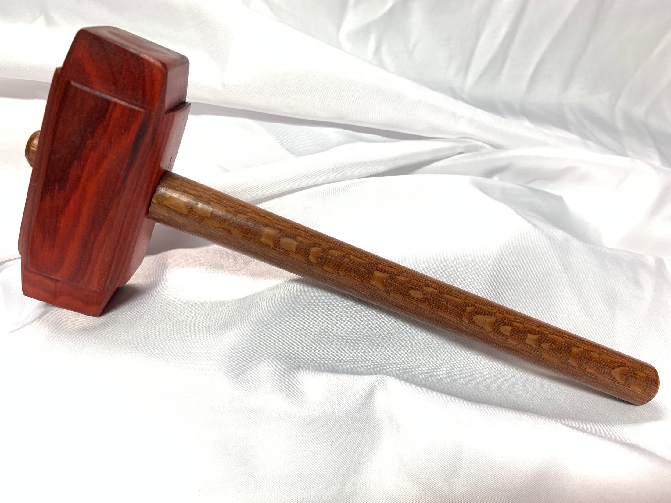 Thors Hammer Woodworking Mallet Redheart Head with Leopardwood Handle Kings Fine Woodworking