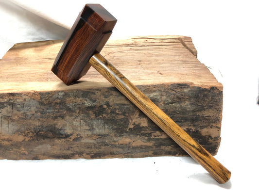 Mid Size Thor's Hammer Woodworking Mallet Cocobolo Head Bocote Handle