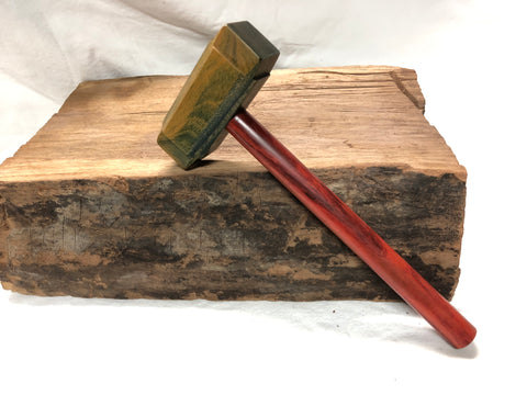 Mid Size Thor's Hammer Woodworking Mallet Lignum Head Redheart Handle