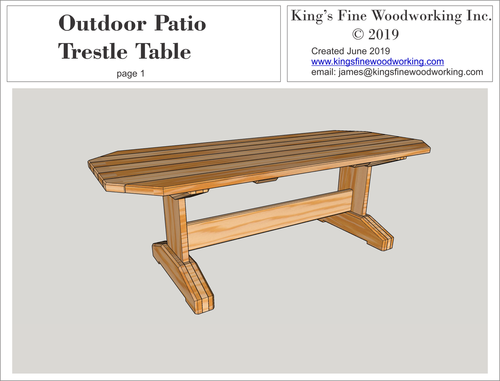 Outdoor Patio Table Trestle Style