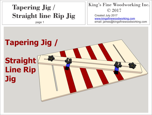 Plans for Tapering Jig / Straight Line Rip Jig