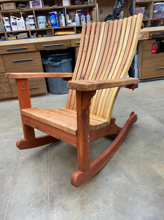 Rocking Chair, Adirondack Style 3-D Plans