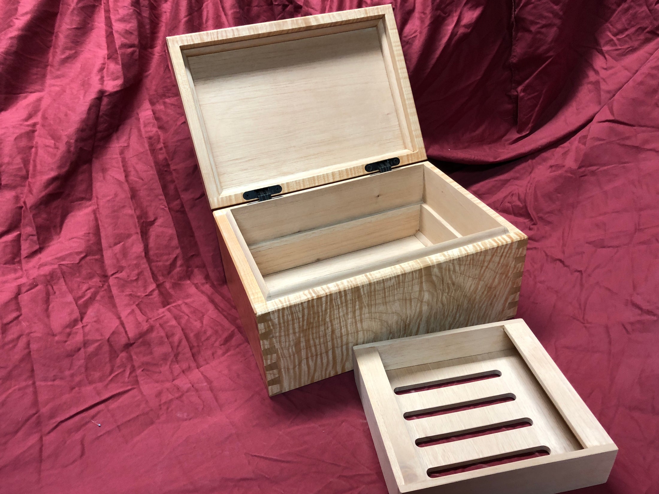 Cigar Humidor made from Highly Figured Tiger Maple